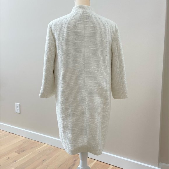 Ann Taylor Factory White 3/4 Sleeve Coat, Size Large - Picture 3 of 5
